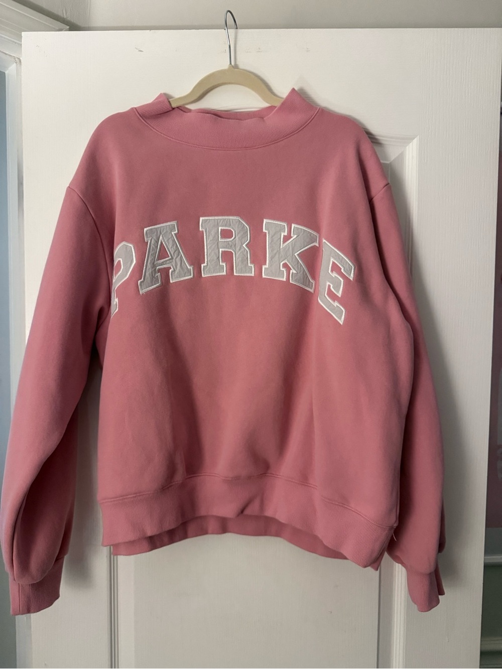 Parke Pink Logo Crewneck Sweatshirt